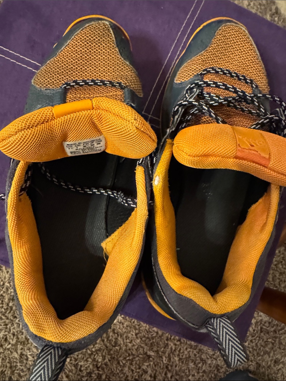 Men/Teenaged Boy Orange and Gray Adidas Traxion Athletic Shoes Size 7-1/2